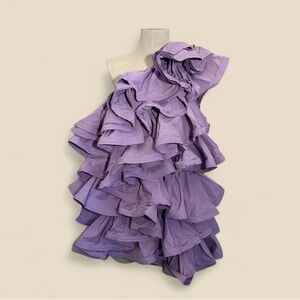 H&M Asymmetrical Ruffled Dress in Lavender